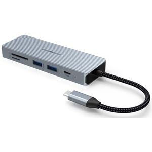 SUTOUG Dockingstation, 10-in-1 USB C-hub met 4K HDMI, USB-C gegevensoverdrachtaansluiting, 2 x USB 3.0 type A, 2 x USB 2.0 type A, SD/TF kaartlezer, 3,5 mm stereo jack voor Mac OS & Windows