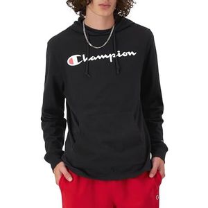 Champion Men's Heavyweight Jersey with Hood Sweater, Black, Large