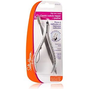 Sally Hansen Schoonheidsgereedschap, Nip'em Neat-Cuticle Nipper, Pusher, Halve kaak, 1 tel, nagelriemsnijder, nagelriemknipper, nagelriemknipper, nagelriemtrimmer, nauwkeurig mes, veilig trimmen