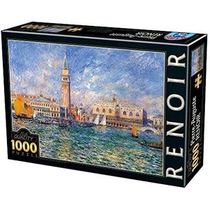 Unbekannt 74911-RE08 D-Toys puzzel 1000 stukjes-Pierre-Auguste Renoir: The Doge's Palace, Venice, Multicolor
