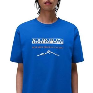 Napapijri Sanem T-shirt met korte mouwen Blauw Maat M, Blue Lapis, M