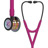 3M Littmann Cardiology IV Diagnostische stethoscoop, borststuk met hoogglanzende regenboogkleurige afwerking, frambooskleurige slang, rookkleurige steel en rookkleurige headset, 69 cm, 6241