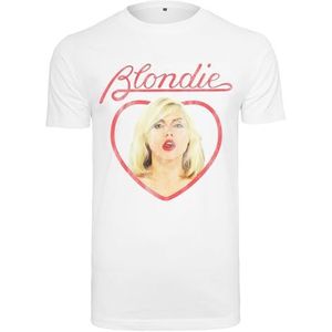 Merchcode Dames T-shirt Blondie Heart of Glass Tee, regular fit, katoen 100%, 4XL, wit, 4XL