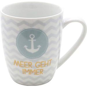 Dekohelden24 Koffiebeker/mok van porselein, motief: Meer gaat altijd. Grootte H/Ø: 9,8 x 8,2 cm, inhoud 250 ml, vaatwasmachinebestendig.