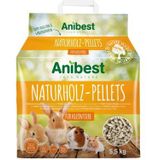 Anibest pellets voor kleine dieren, 100% natuurlijk strooisel voor konijnen, hamsters, cavia's en dergelijke, absorberende en geurbindende houtpellets, gemakkelijk te doseren onderstrooisel, 5,5 kg/10