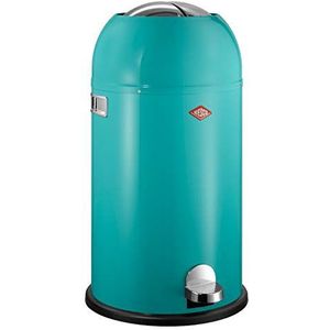 Wesco 184 631 Kickmaster Afvalbak, 33 Liter, Turquoise, 37.5 x 37.5 x 69cm