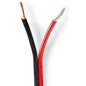 Luidspreker kabel (CU koper) - 2x 1,50mm² / rood/zwart - 100 meter