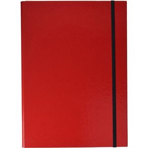 Pagna, Basic Colours A4 3 binnenkleppen, met elastiek sluiting, rood