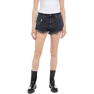 Replay Dames WB425C Jeansshorts, 097 Dark Grey, 23, 097, donkergrijs, 23W