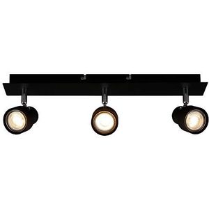 Briloner Leuchten LED-plafondspot, plafondlamp 3-spots, draai- en zwenkbaar, 3x GU10, 5 Watt, 460 lumen, 3.000 Kelvin, zwart