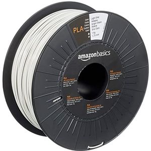 Amazon Basics PLA 3D-printerfilament, 1,75 mm, lichtgrijs, spoel van 1 kg