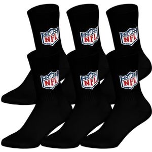NFL SHIELD 6pk Crew Socks - BLK - 43/46