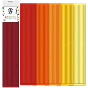 Ursus 57510003 Quillingstrepen 360 stuks, 5 mm breed, rood/oranje tinten, papierstroken van gekleurd tekenpapier in 6 verschillende kleuren