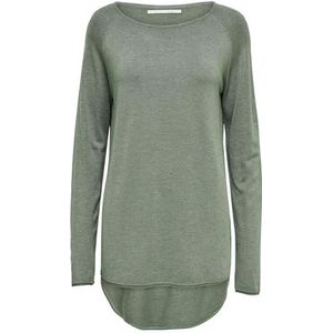 ONLY Vrouwelijke gebreide trui lang, Chinois Green/Detail: w. Melange, 3XL