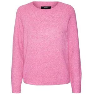 VERO MODA VMDOFFY gebreide trui voor dames, fuchsia paars/detail: melange, XL
