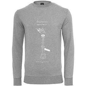 Mister Tee Heren Sweatshirt Depresso Crewneck Grey L, grijs, L