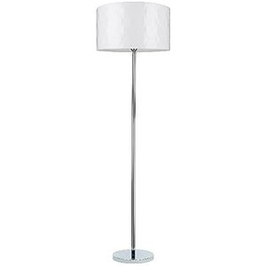 Homemania HOMBR_0153 staande lamp, staande lamp, woonkamer, vloer, stof, metaal, grijs/wit, 50 x 50 x 166 cm