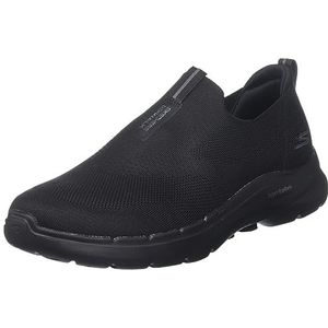 Skechers Heren Go Walk 6 Sneaker, zwart textiel, 8 UK, Zwart textiel, 42 EU