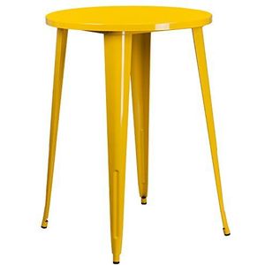 Flash Furniture Ronde tafel voor binnen-buiten bar, metaal, geel, 101,6 x 77,47 x 12,7 cm