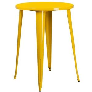 Flash Furniture Ronde tafel voor binnen-buiten bar, metaal, geel, 101,6 x 77,47 x 12,7 cm