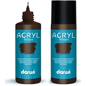 DARWI (een merk Clairefontaine) DA0350080805C - DARWI ACRYL glanzend, 80 ml, donkerbruin