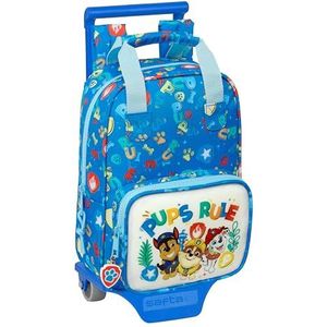 Paw Patrol Pups Rule, kindermateriaal, ideaal voor kinderen, comfortabel en veelzijdig, kwaliteit en duurzaamheid, Blauw, Standaard, rugzak met trolley