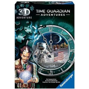 Ravensburger 3D Adventure 11539 TIME GUARDIAN ADVENTURES - Chaos op de maan - Escape Room spel, voor 1 tot 4 spelers - samenwerkend 3D-puzzelavontuur - eenmalig evenementenspel vanaf 12 jaar