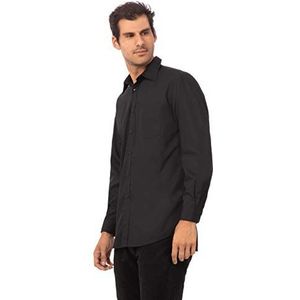 Uniform Works A798-S Unisex shirt met lange mouwen, zwart