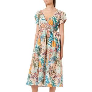 Mavi Dames Printed Dress Jurk, groen, kleurrijk, XL, Grün, Bunt, XL