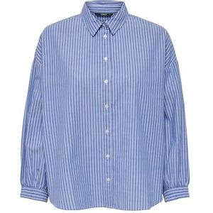 ONLY Dames Onlarja L/S Stripe Shirt WVN Noos blouse met lange mouwen, blauw, M