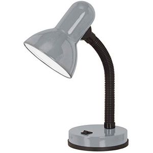 EGLO tafellamp BASIC 1, tafellamp met 1 lichtbron, bureaulamp van staal en kunststof, kleur: zilver, fitting: E27