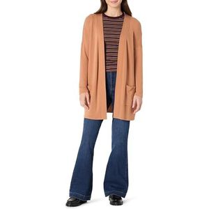 Amazon Essentials Dames Relaxed-Fit Lichtgewicht Lounge Terry Open Front Cardigan, Light Caramel, X-Small