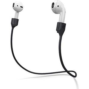 KeyBudz AirStrapz houder bevestigingsband, voor Apple AirPods Pro & AirPods, hoofdtelefoon oortelefoon accessoires, zwart