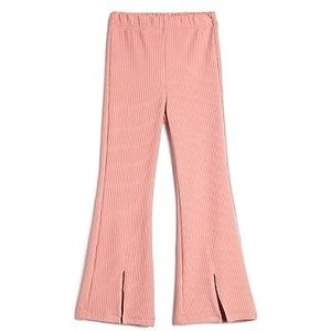 Koton Girls Flare Broek, geribbeld, slit, detail, elastische tailleband, roze (274), 9 Jahre
