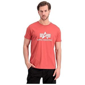 Alpha Industries - Basic T-Shirt - Brick Rood - Katoen - Normale Pasvorm