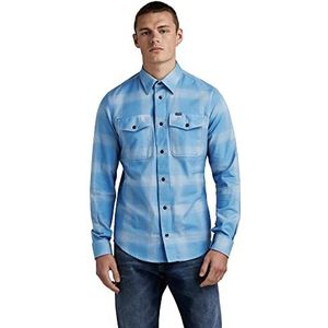 G-STAR RAW Heren Marine Slim Overhemd Shirt, meerdere kleuren (deep Wave Ryan Check D335-D860), S, Meerkleurig (Deep Wave Ryan Check D335-d860), S