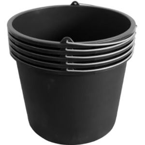 ViD® 5 stuks mortelemmer/betonemmer 20 liter | Ø 37 x 28 cm | poetsemmer/cementemmer/bouwemmer