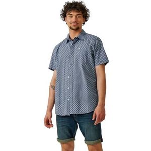 Kaporal, overhemd, model ROMAK, heren, marineblauw, S; regular fit, korte mouwen, overhemdkraag, Marine., S