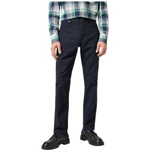 Wrangler - Greensboro - Jeans - Blauw - Geborsteld Dobby Katoen