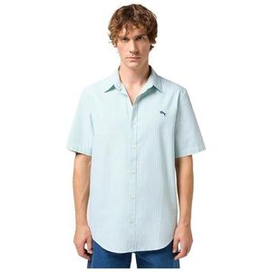 SS 1 PKT Shirt, Green Stripe Oxford, XL