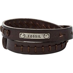 FOSSIL Bruine dubbele wrap armband