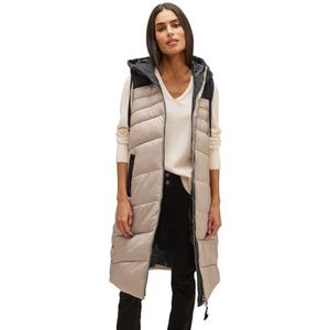 STREET ONE Dames A220195 gewatteerd vest lang, licht iced goud, 38, Licht Iced Gold, 38