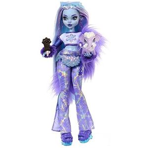 Monster High Pop, Abbey Bominable, Yeti modepop met mammoetvriendje en accessoires met een thema, HNF64