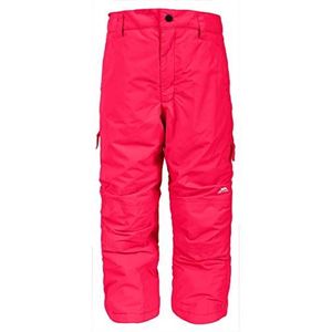 Trespass Contamines, Raspberry, 9/10, waterdichte skibroek met enkelbeenkappen, enkelritssluitingen en zijventilatie voor kinderen, 9-10 jaar, roze/roze