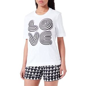Love Moschino Regular Fit Short-Sleeved T-shirt voor dames, wit (optical white), 42