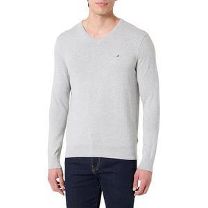 Tommy Hilfiger Heren Essential Katoen V-hals MW0MW14745 Pullover Sweater, Grijs, M, Grijs (lichtgrijs Heather), M