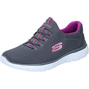 Skechers Summits Sneaker voor dames, Grijs Houtskool Zwart Paars, 37 EU