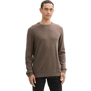 TOM TAILOR heren trui, 36303 - Wood Brown Melange, XXL