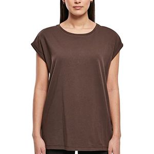 Urban Classics dames T-Shirt Dames Organic Extended Shoulder Tee, Bruin, XXL