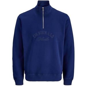 JACK & JONES Jorbleecker Branding Sweat High Neck Bf, Ocean Cavern, L